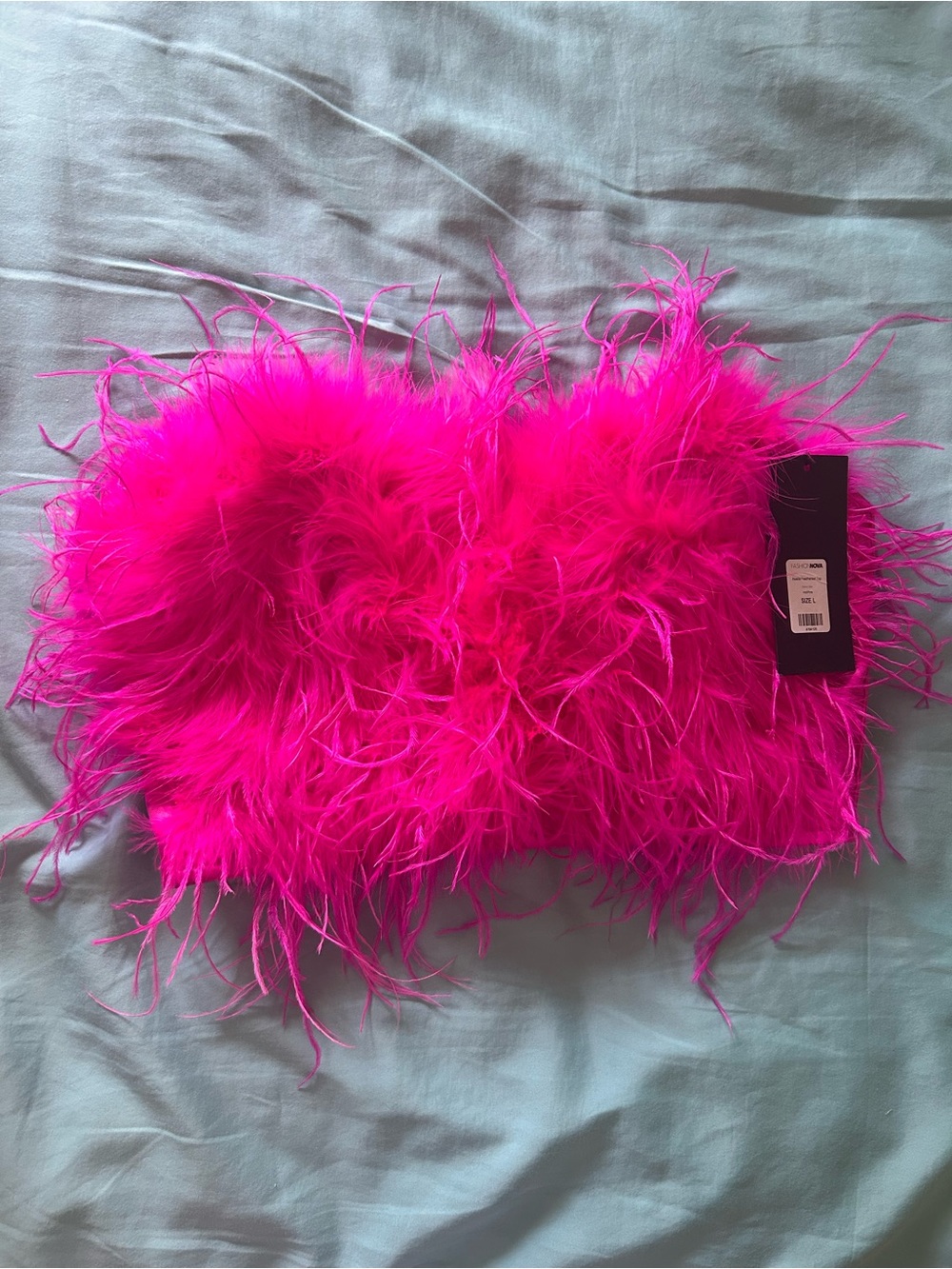Fashion Nova Asalia feathered top